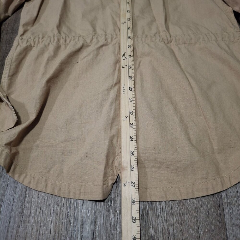 Cabelas Classic Fit Khaki Utility Jacket Drawstring Waist Outdoor Adventure Wear - Picture 7 of 7